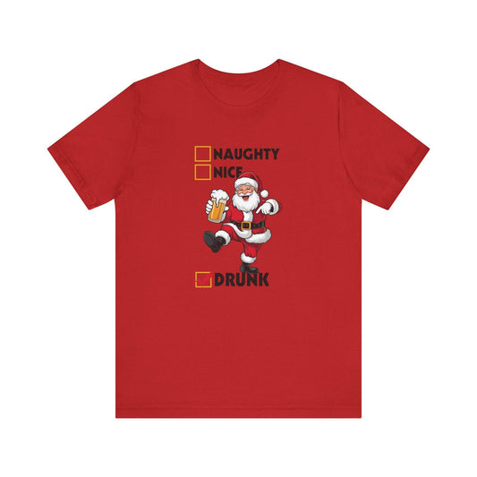 Santa Drunk Checklist Christmas T-Shirt - Funny Holiday Shirt - Goateez Style