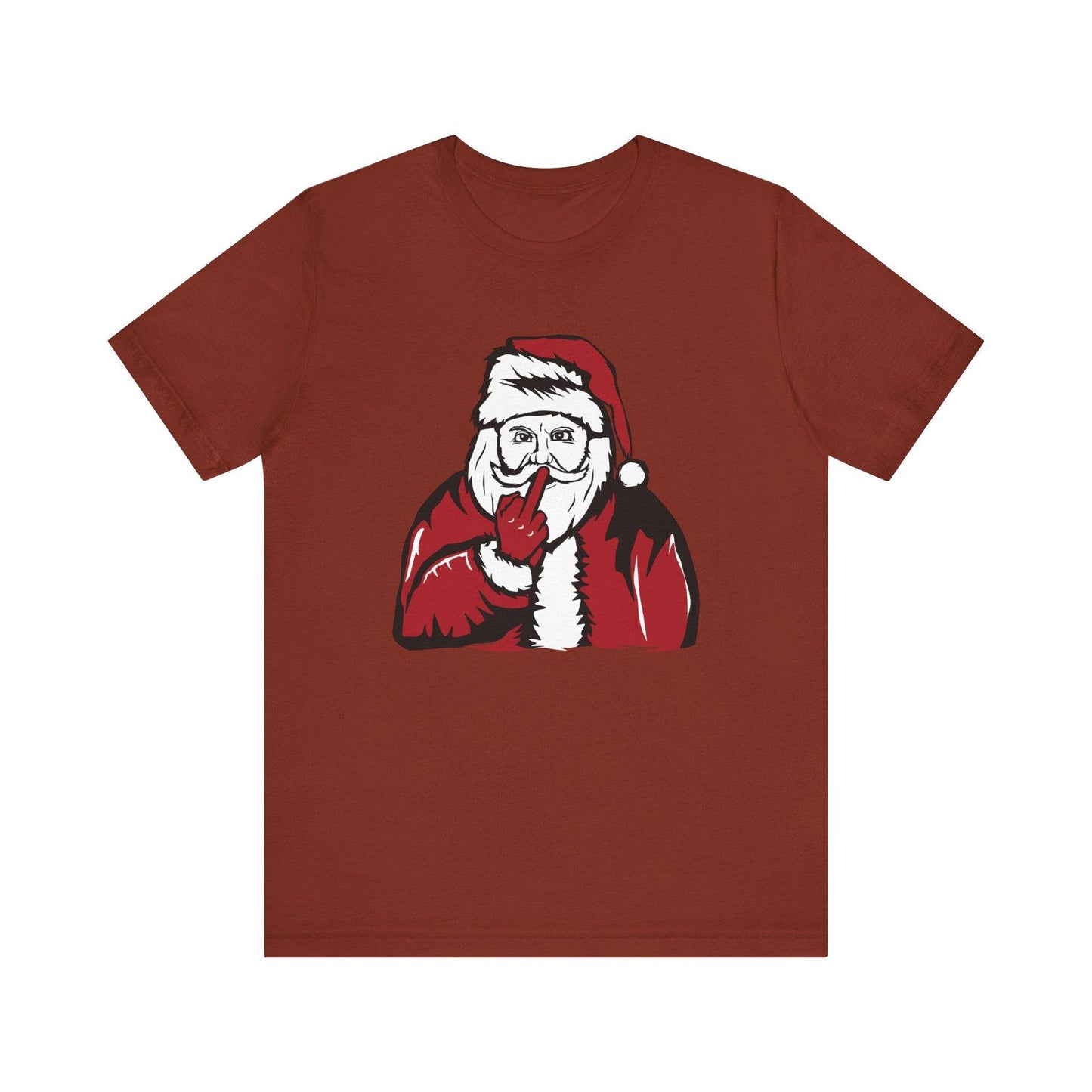 Santa Flipping the Bird Funny Christmas T-Shirt Holiday Humor - Goateez Style