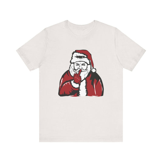 Santa Flipping the Bird Funny Christmas T-Shirt Holiday Humor - Goateez Style