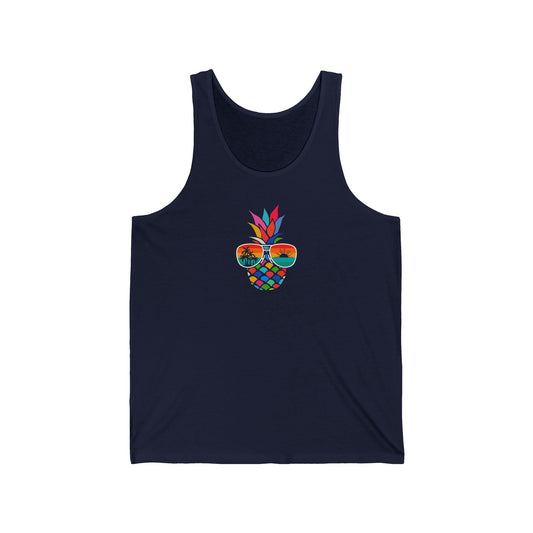 Summer Vibes Pineapple Tank Top - Tropical Beach Design - Goateez Style