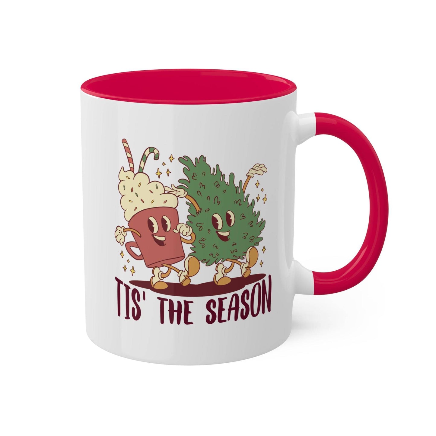 Tis the Season Coffee Mug - Festive Christmas Tree & Hot Cocoa Design - Goateez Style