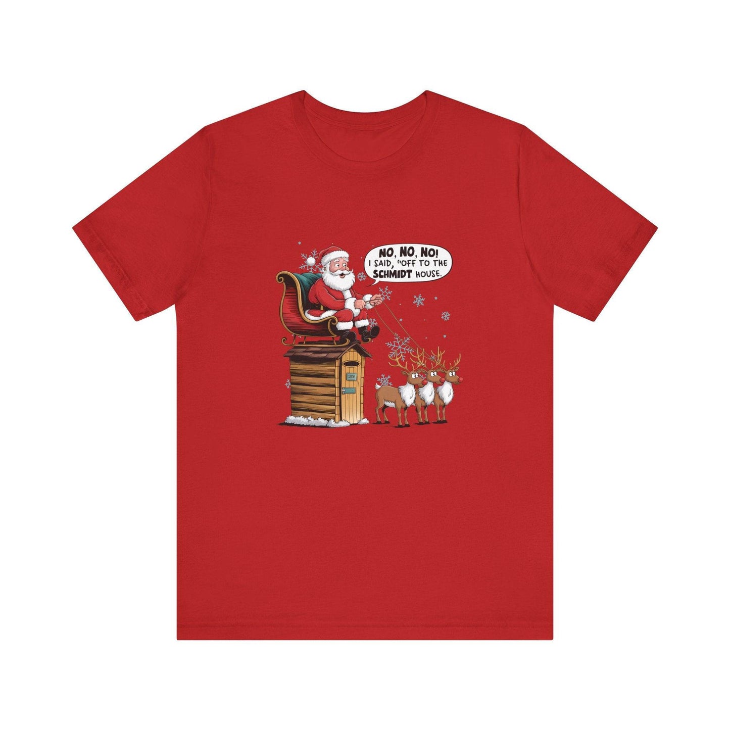 Title: Off to the Schmidt House Funny Santa Sweatshirt - Christmas Humor - Goateez Style