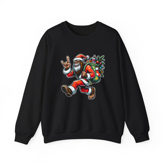 Rockin' Bigfoot Santa Sweatshirt - Funny Christmas Holiday Design - Goateez Style
