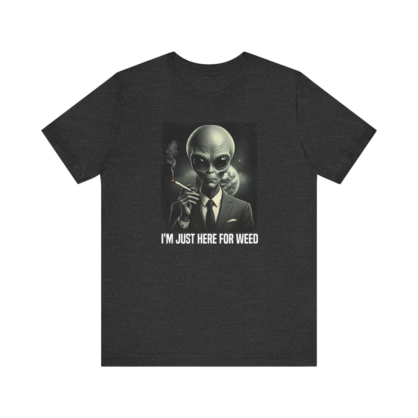 Alien Weed T-Shirt - Funny Extraterrestrial Smoking Graphic Tee - Goateez Style