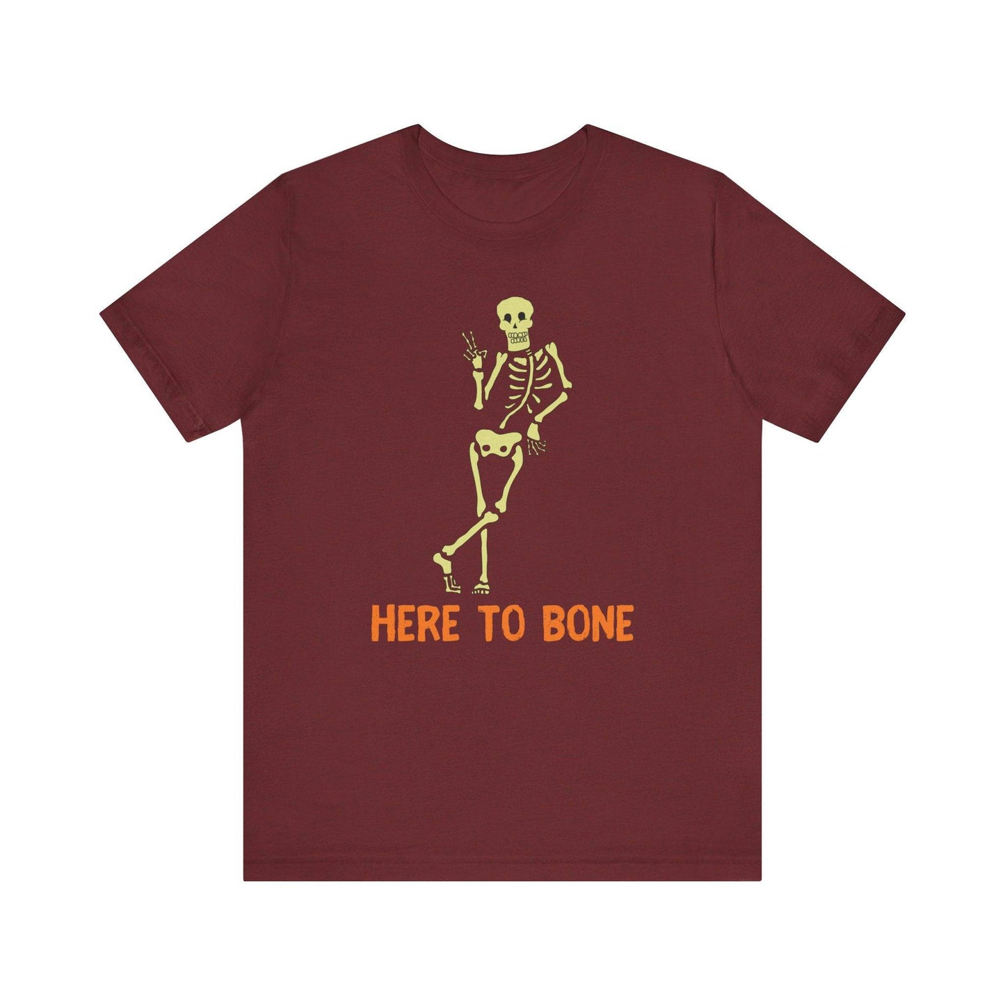 Here to Bone Funny Skeleton Adult Humor Shirt - Sexy Halloween Tee - Goateez Style