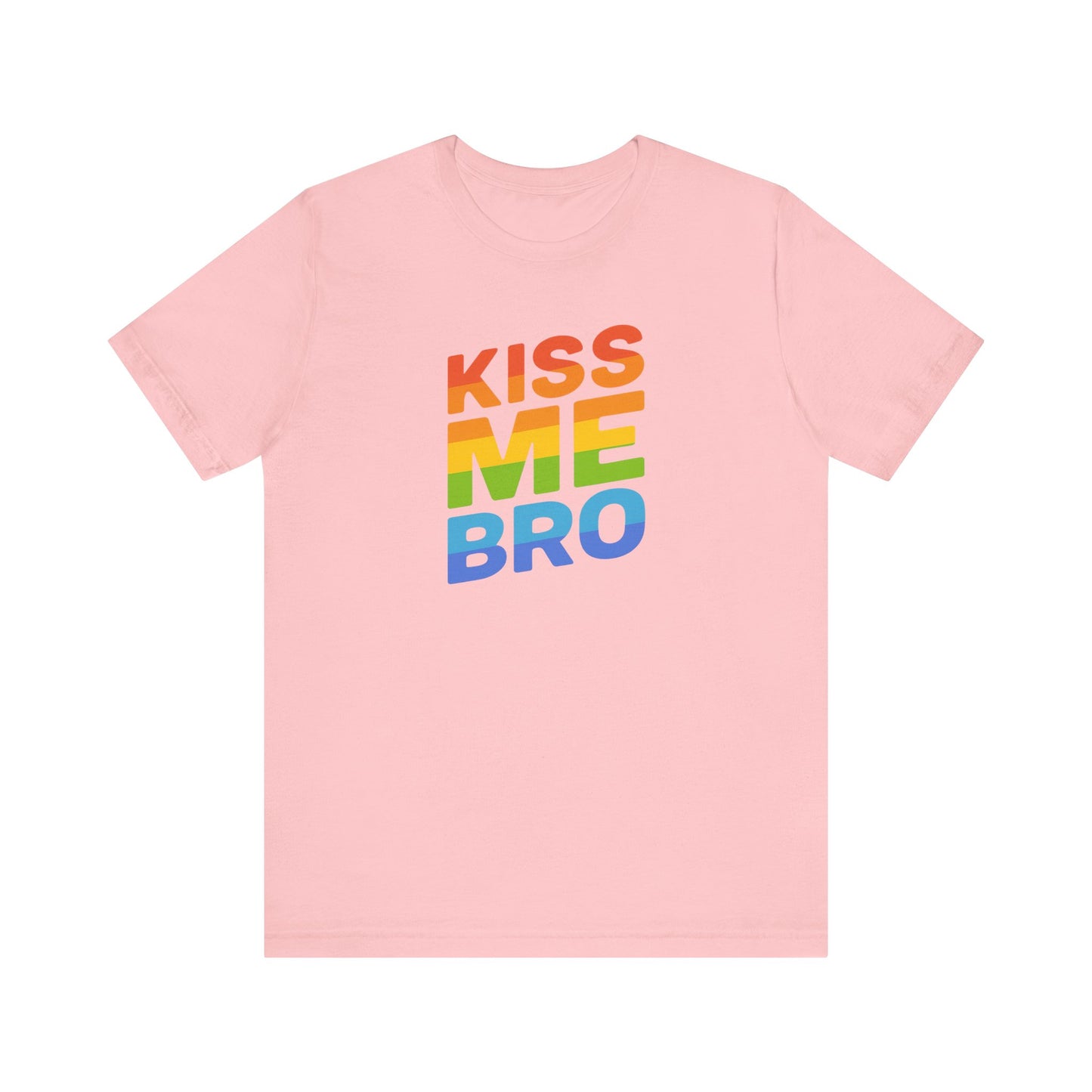 Kiss Me Bro Shirt Funny Gay Pride LGBTQ Rainbow Tee