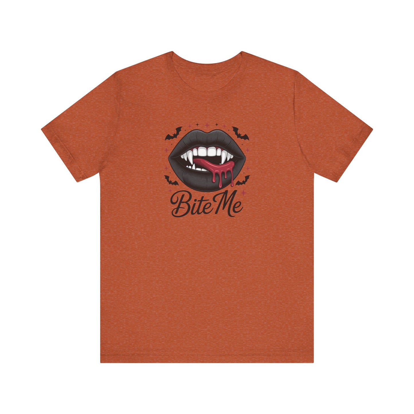 Vampire Bite Me Shirt - Gothic Lips Fang T-Shirt for Halloween