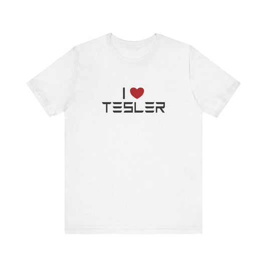 I Love Tesler Shirt - Funny Anti Trump Musk Parody Tee - Goateez Style