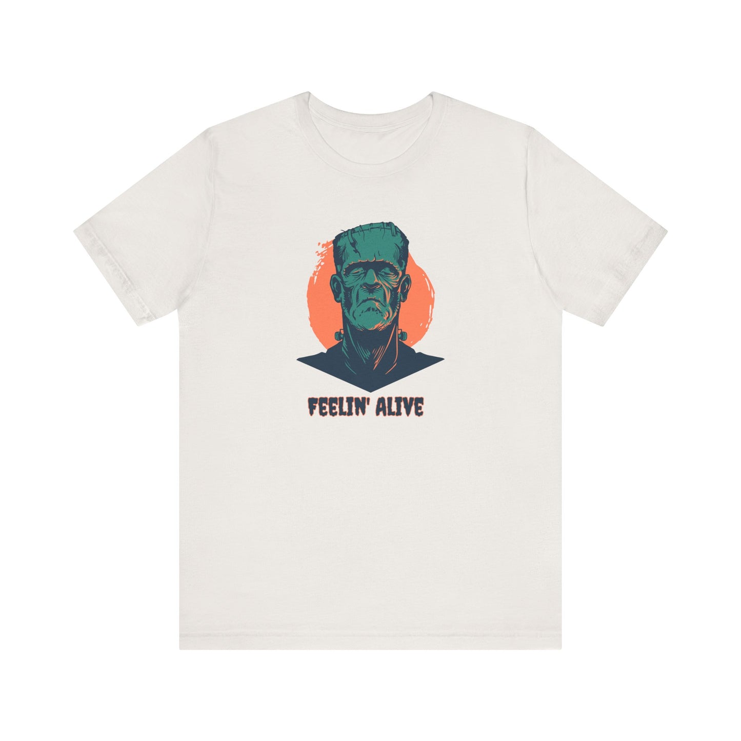 Feelin' Alive Frankenstein Funny Design Halloween Graphic T-Shirt - Goateez Style