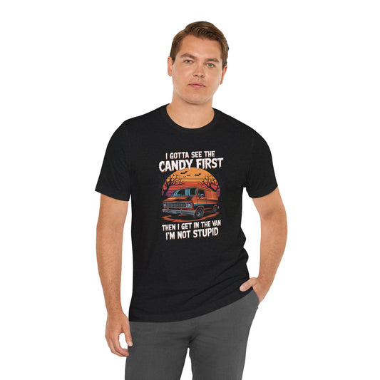 Funny Halloween Candy Van T-Shirt - Humorous Trick-or-Treat Design - Goateez Style