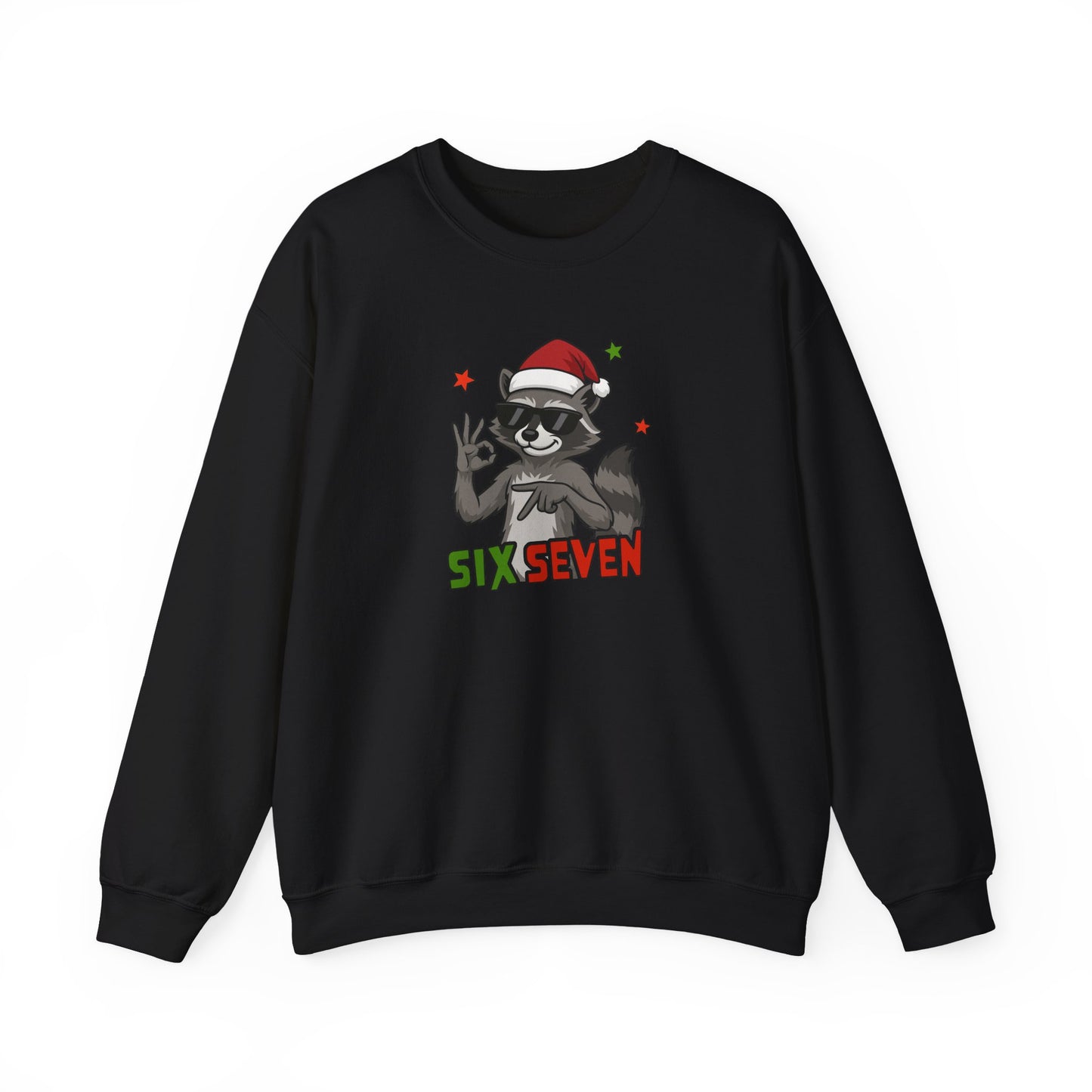 Raccoon Six Seven Sweatshirt - Funny Xmas Meme Tee