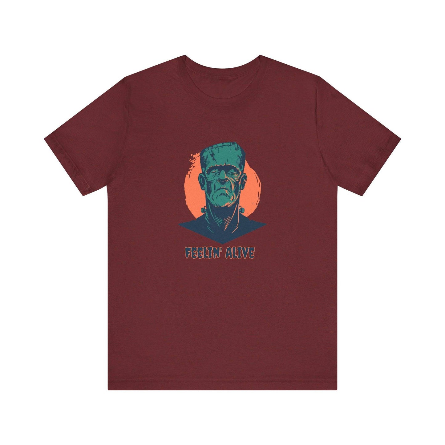 Feelin' Alive Frankenstein Funny Design Halloween Graphic T-Shirt - Goateez Style