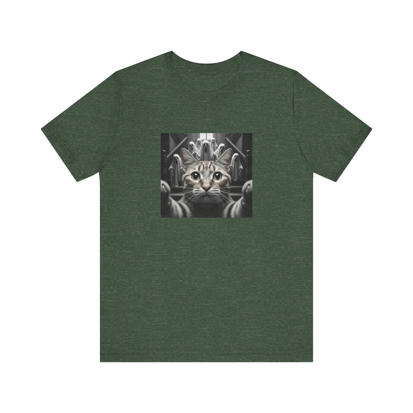 Cat Selfie With Ghosts Shirt - Funny Halloween Cat Tee