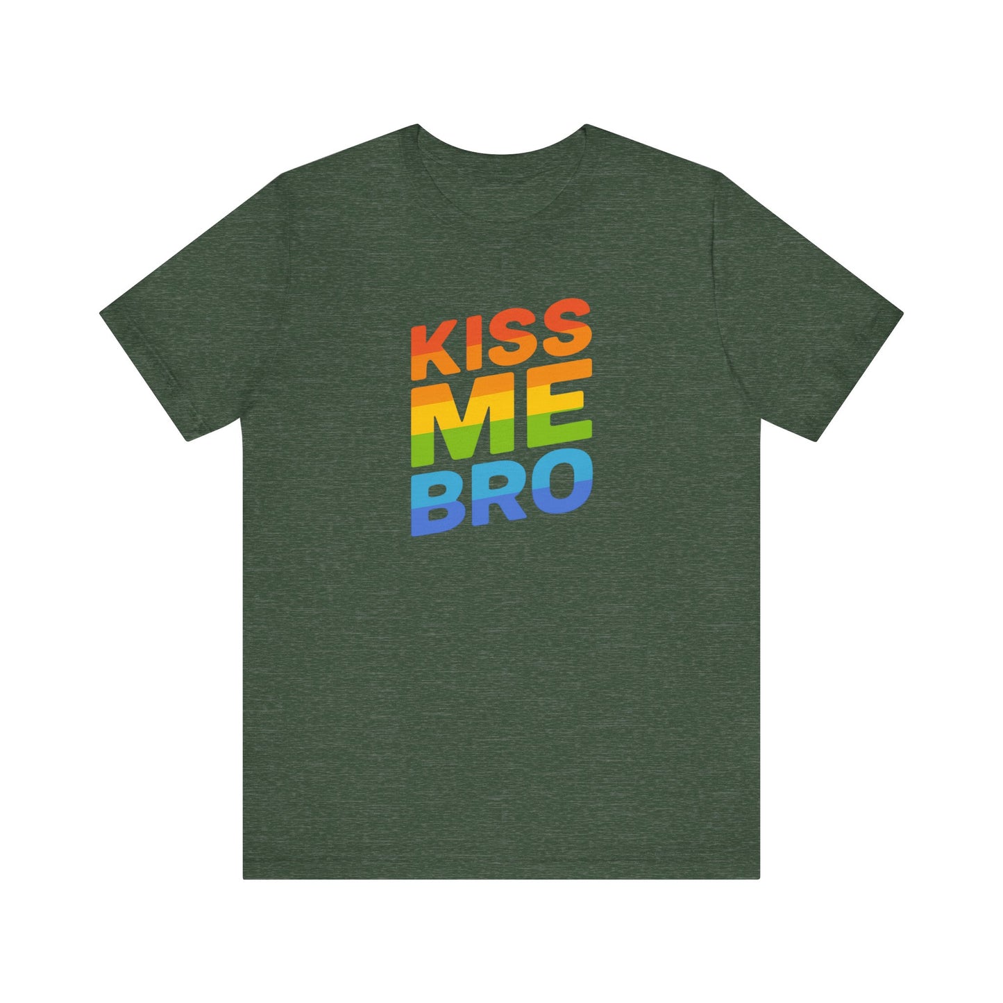 Kiss Me Bro Shirt Funny Gay Pride LGBTQ Rainbow Tee