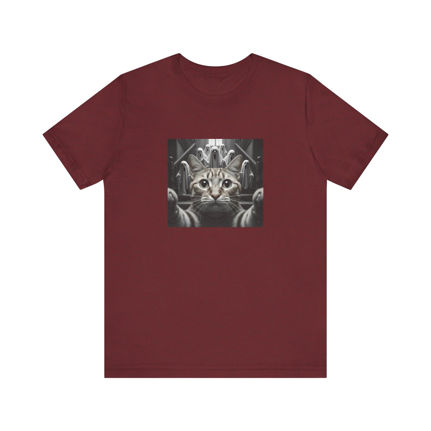 Cat Selfie With Ghosts Shirt - Funny Halloween Cat Tee