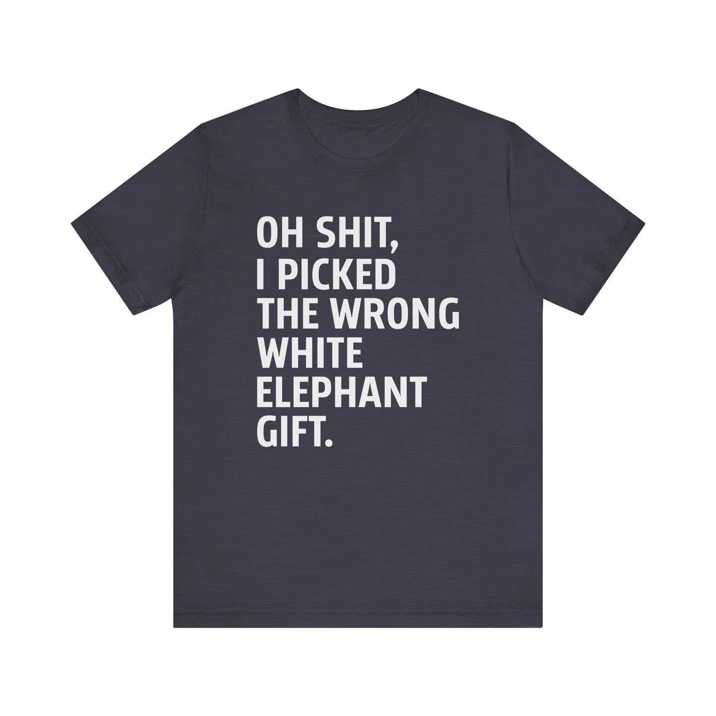 Funny White Elephant T-Shirt - Wrong Gift Humor Tee - Goateez Style