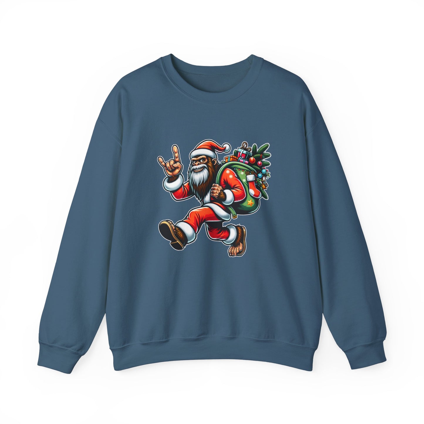 Rockin' Bigfoot Santa Sweatshirt - Funny Christmas Holiday Design - Goateez Style