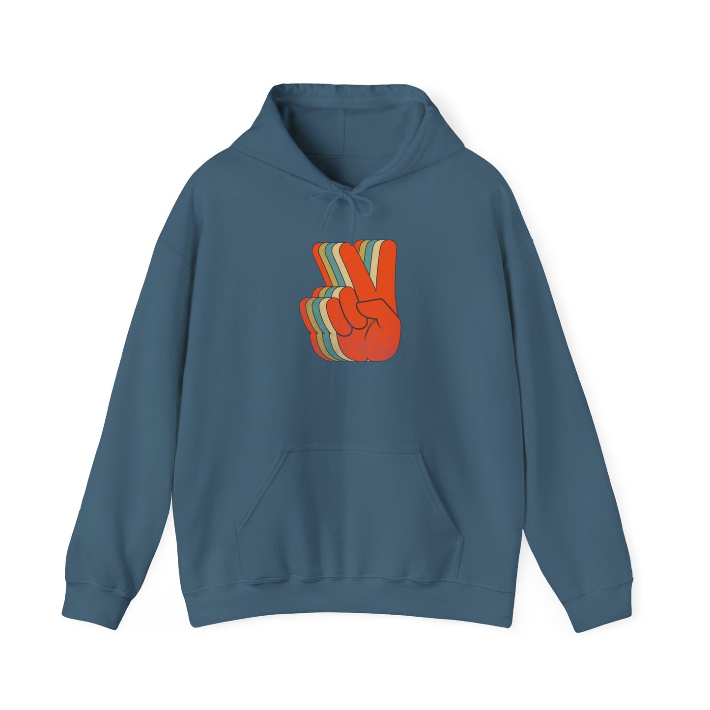 Retro Peace Sign Hoodie - Vintage 70s Hippie Style Sweatshirt