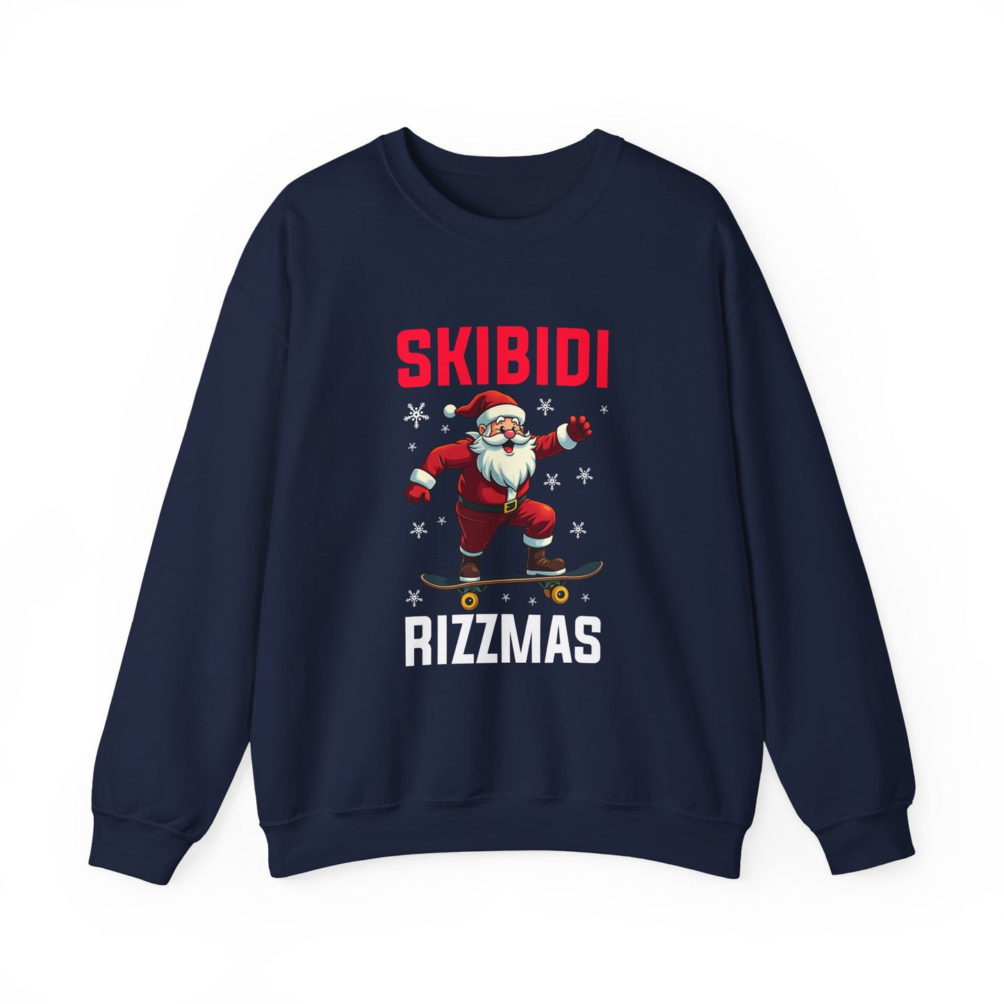 Skibidi Rizzmas Sweatshirt - Funny Santa Skateboard Meme - Goateez Style