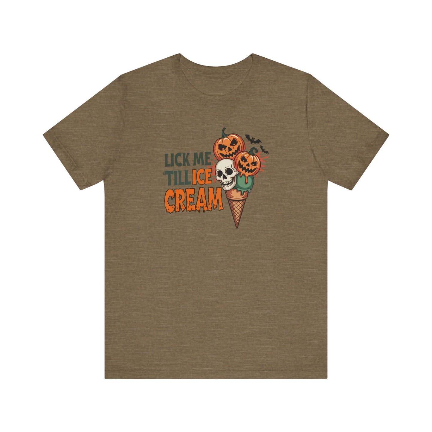 Lick Me Till Ice Cream Shirt - Funny Halloween Skull Pumpkin Tee