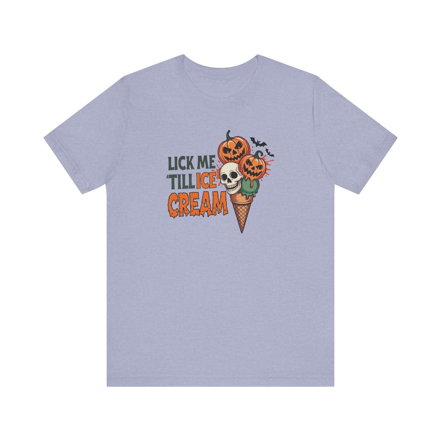 Lick Me Till Ice Cream Shirt - Funny Halloween Skull Pumpkin Tee