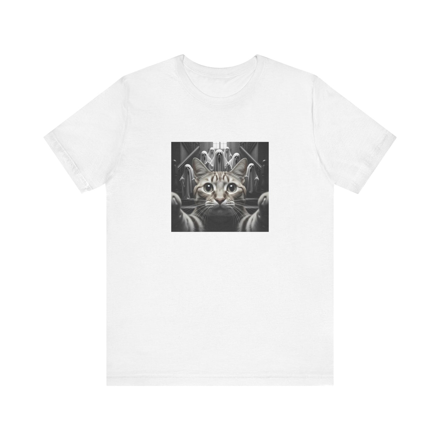 Cat Selfie With Ghosts Shirt - Funny Halloween Cat Tee