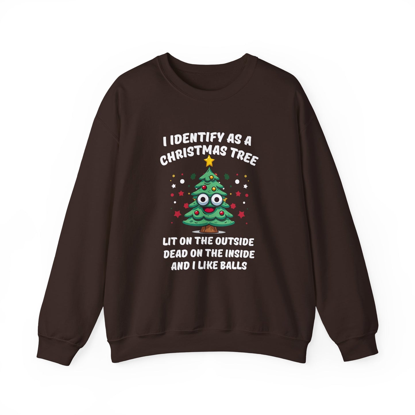 Identify as a Christmas Tree Sweatshirt Adult Holiday Humor