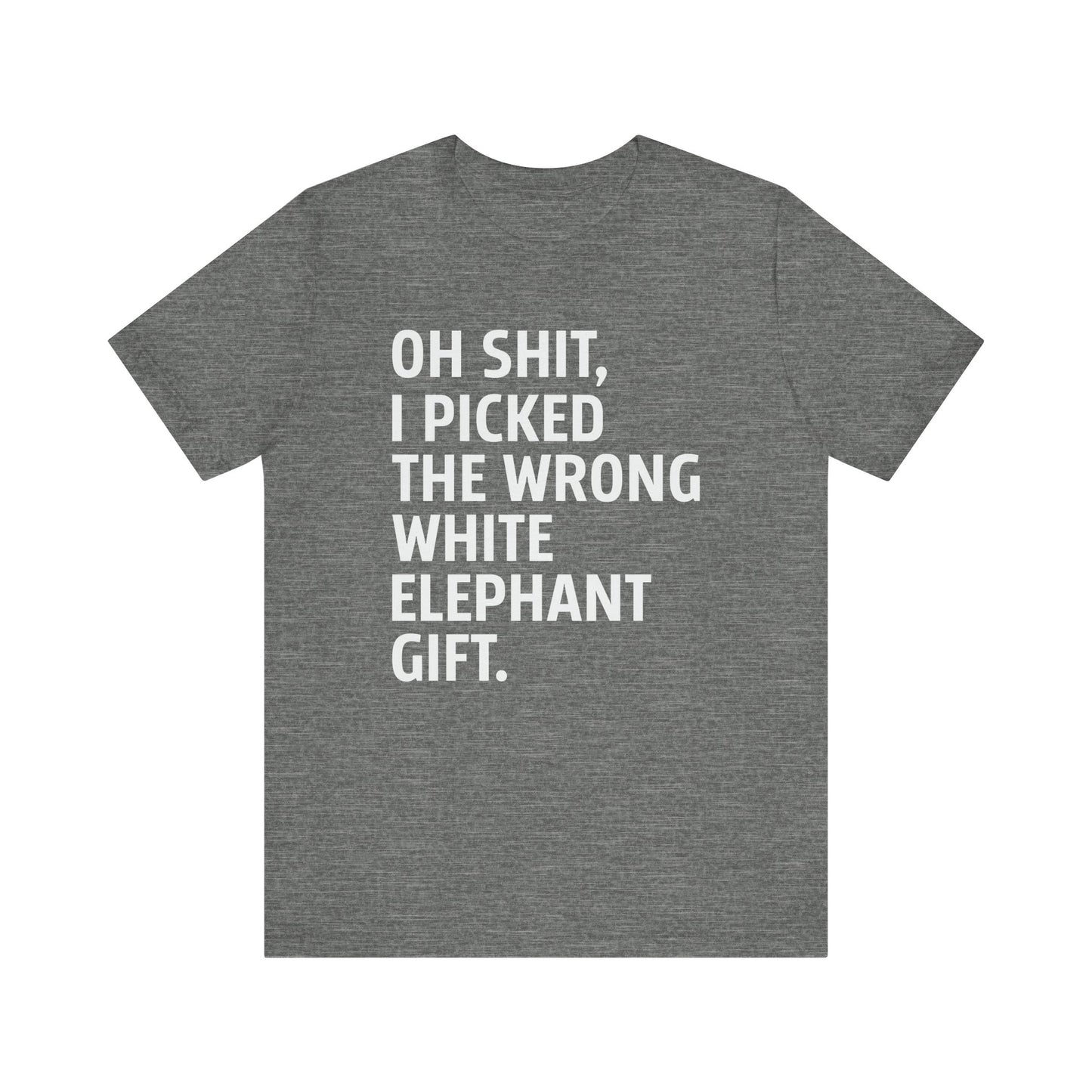 Funny White Elephant T-Shirt - Wrong Gift Humor Tee - Goateez Style