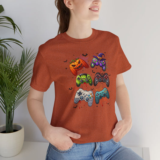 Halloween Gamer T-Shirt - Spooky Gaming Controller Design Tee - Goateez Style