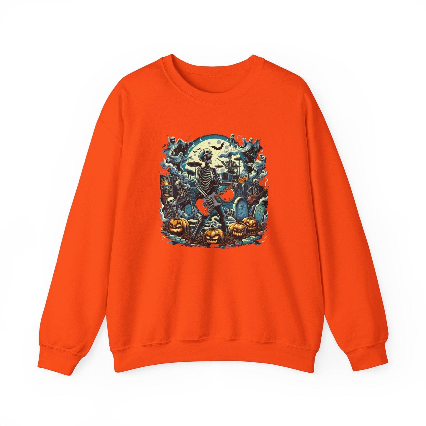 Skeleton Rock Band Halloween Sweatshirt - Spooky Concert Design - Goateez Style