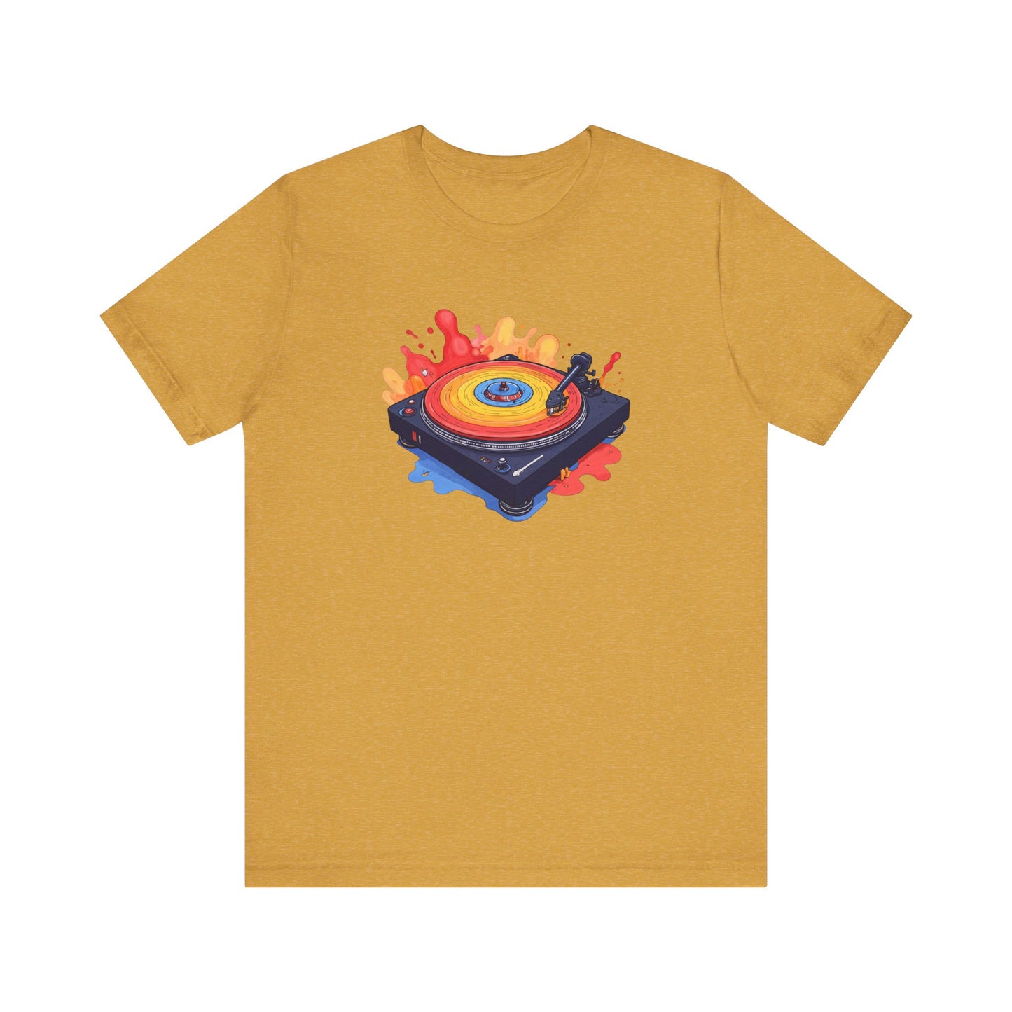 Colorful Vinyl Record Player T-Shirt - Retro Music Lover Design