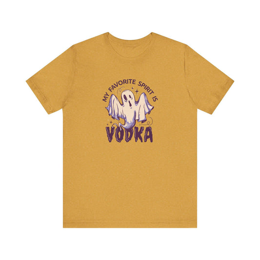 My Favorite Spirit is Vodka Ghost T-Shirt - Funny Halloween Party Tee - Goateez Style