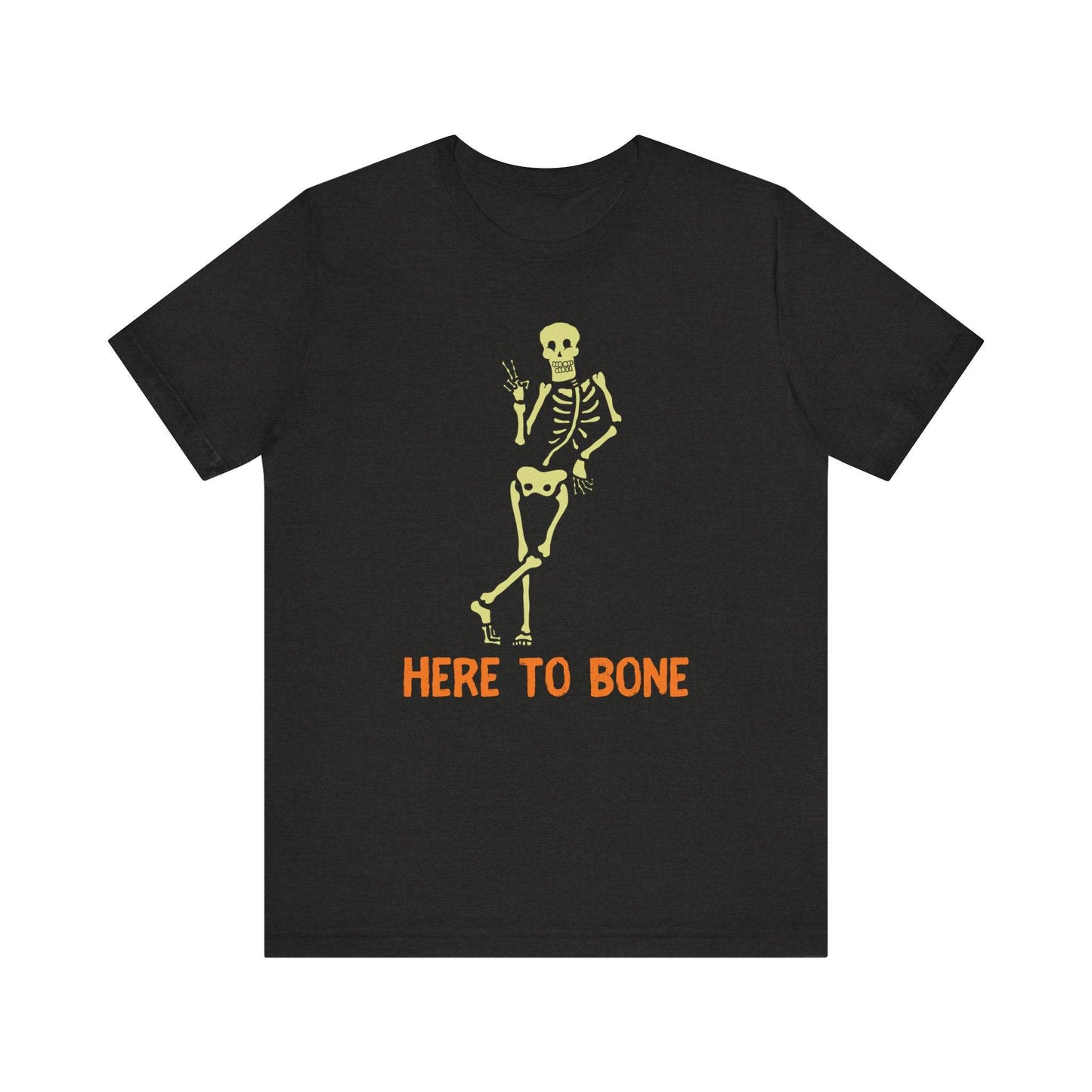 Here to Bone Funny Skeleton Adult Humor Shirt - Sexy Halloween Tee - Goateez Style