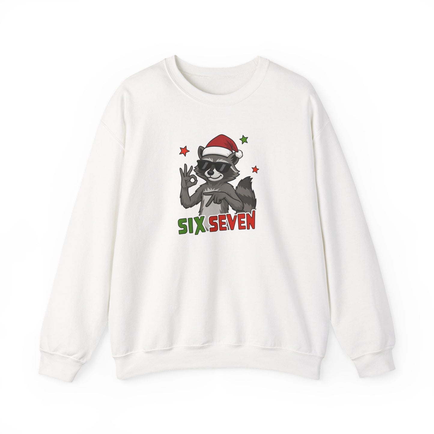 Raccoon Six Seven Sweatshirt - Funny Xmas Meme Tee