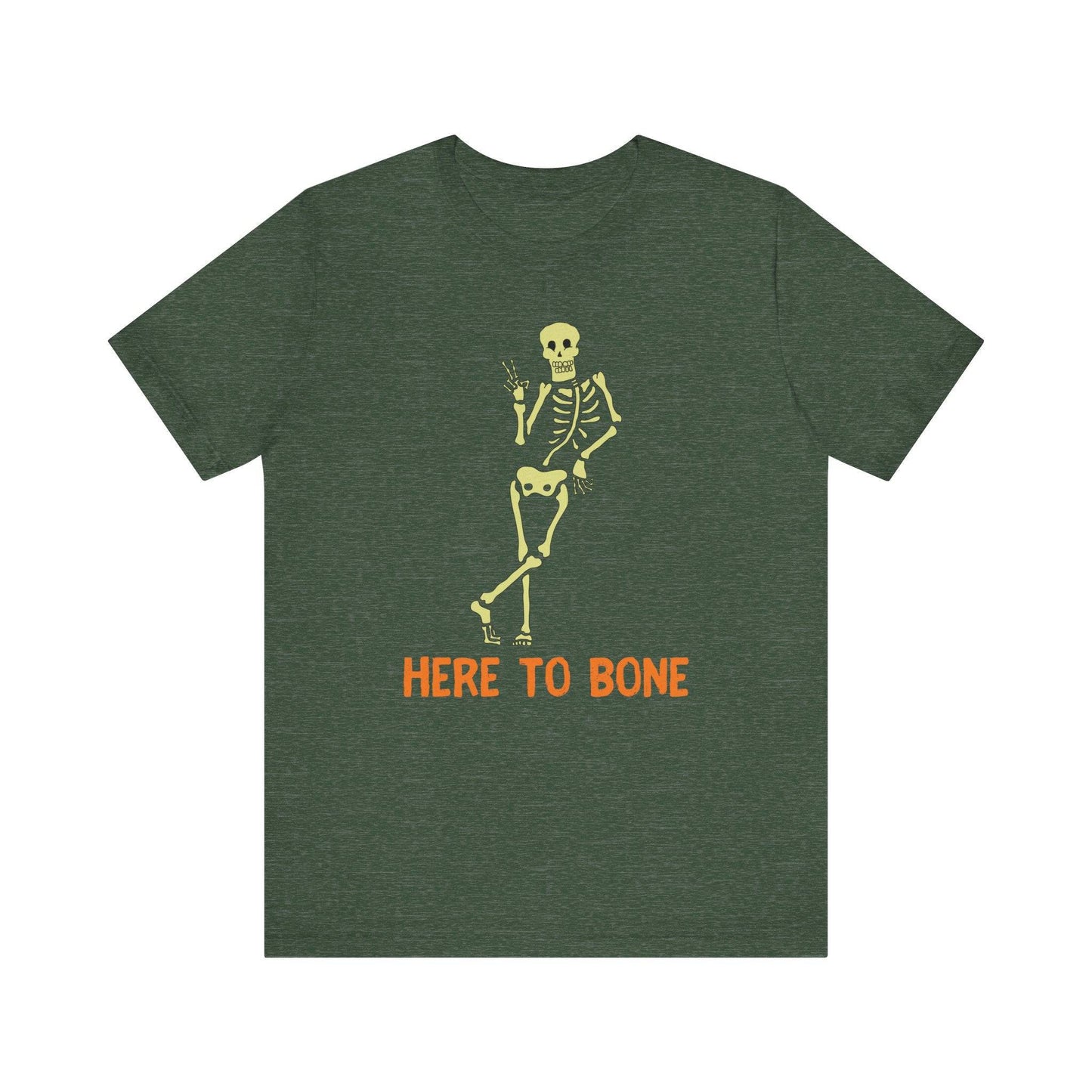 Here to Bone Funny Skeleton Adult Humor Shirt - Sexy Halloween Tee - Goateez Style