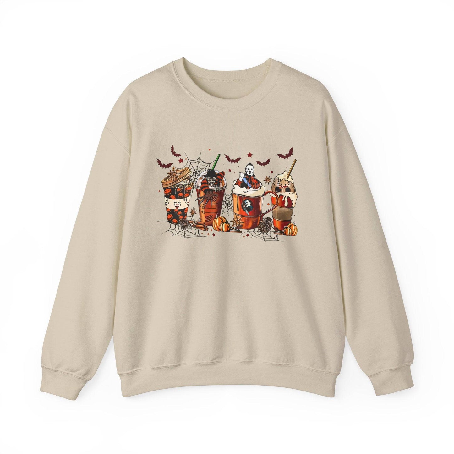 Horror Movie Coffee Crew Sweatshirt - Spooky Halloween Design - Goateez Style