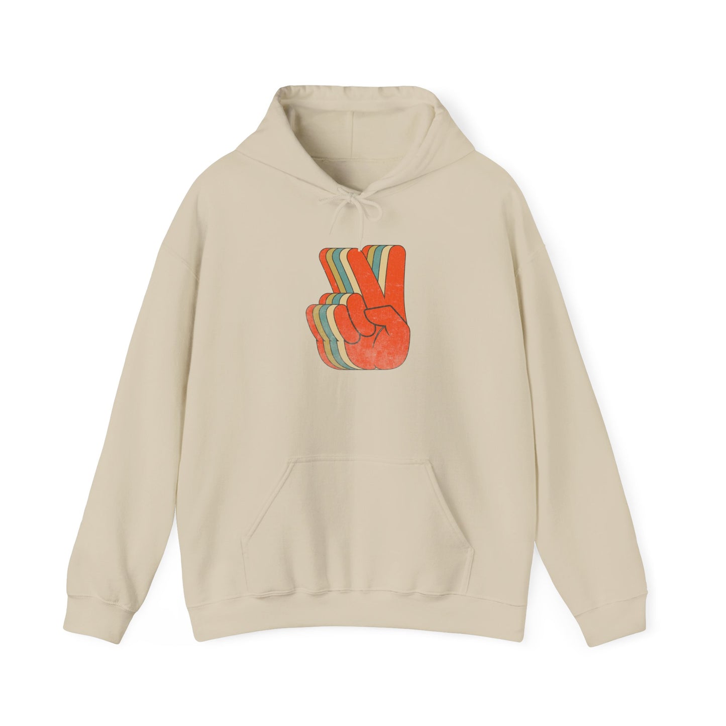 Retro Peace Sign Hoodie - Vintage 70s Hippie Style Sweatshirt