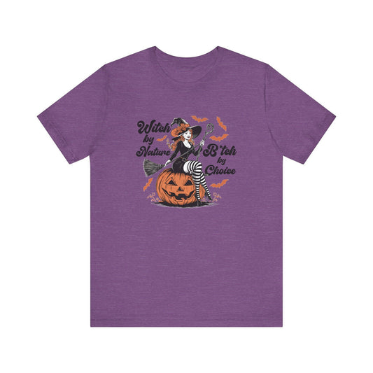 Witch by Nature B*tch by Choice Halloween T-Shirt Funny Gift - Goateez Style