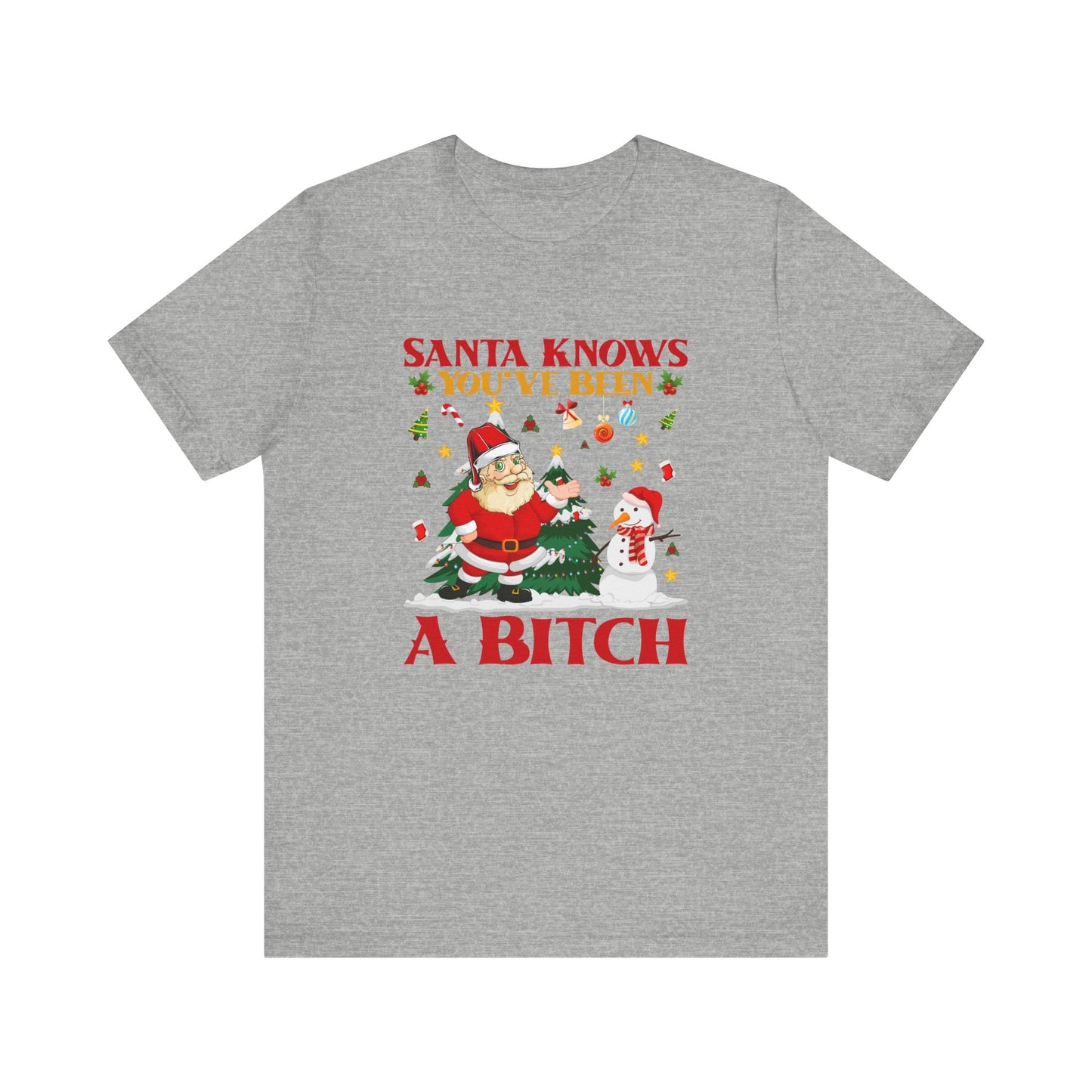 Santa Knows T-Shirt - Funny Christmas Humor Tee - Goateez Style