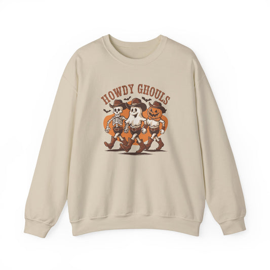 Howdy Ghouls Sweatshirt - Fun Halloween Western Design - Goateez Style