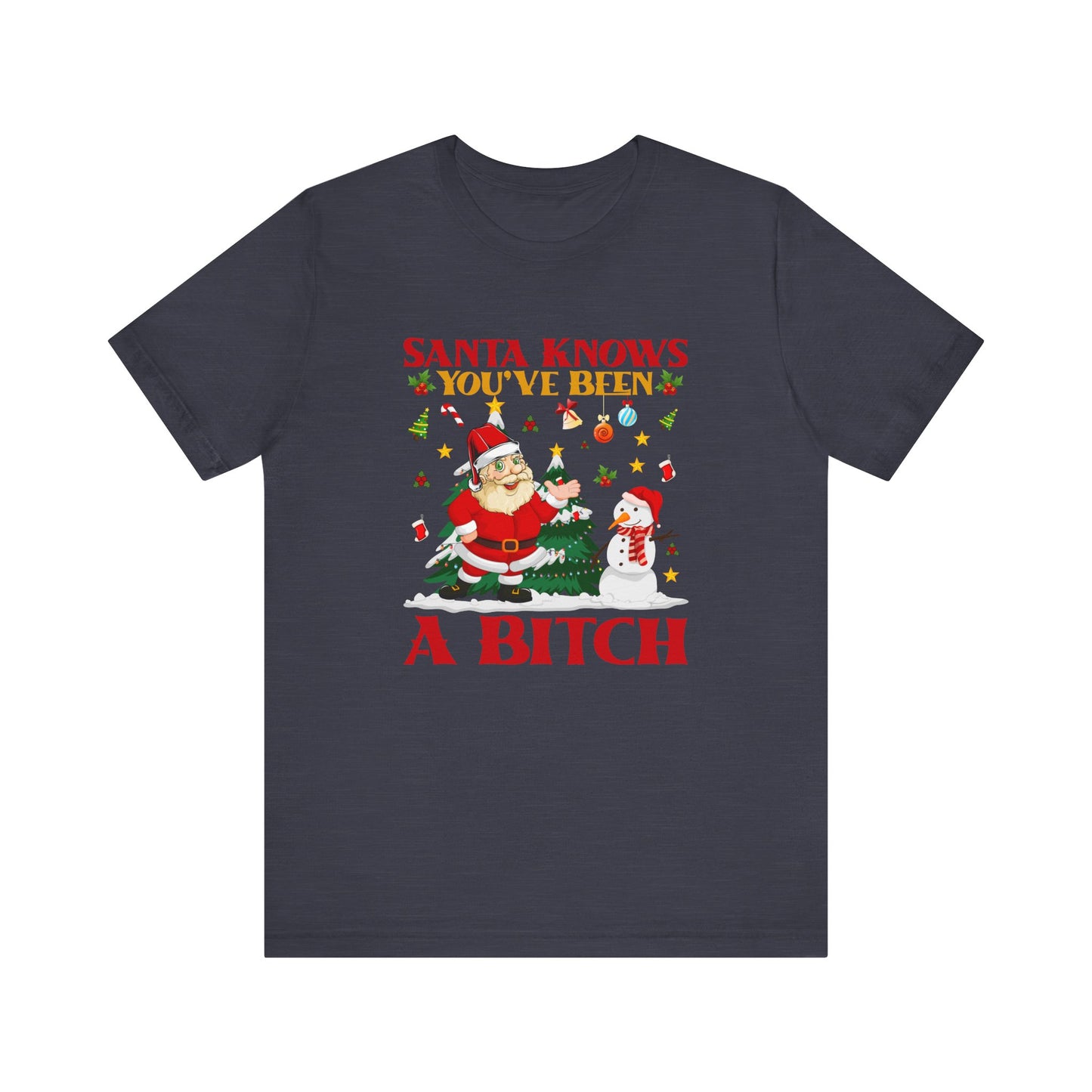 Santa Knows T-Shirt - Funny Christmas Humor Tee - Goateez Style