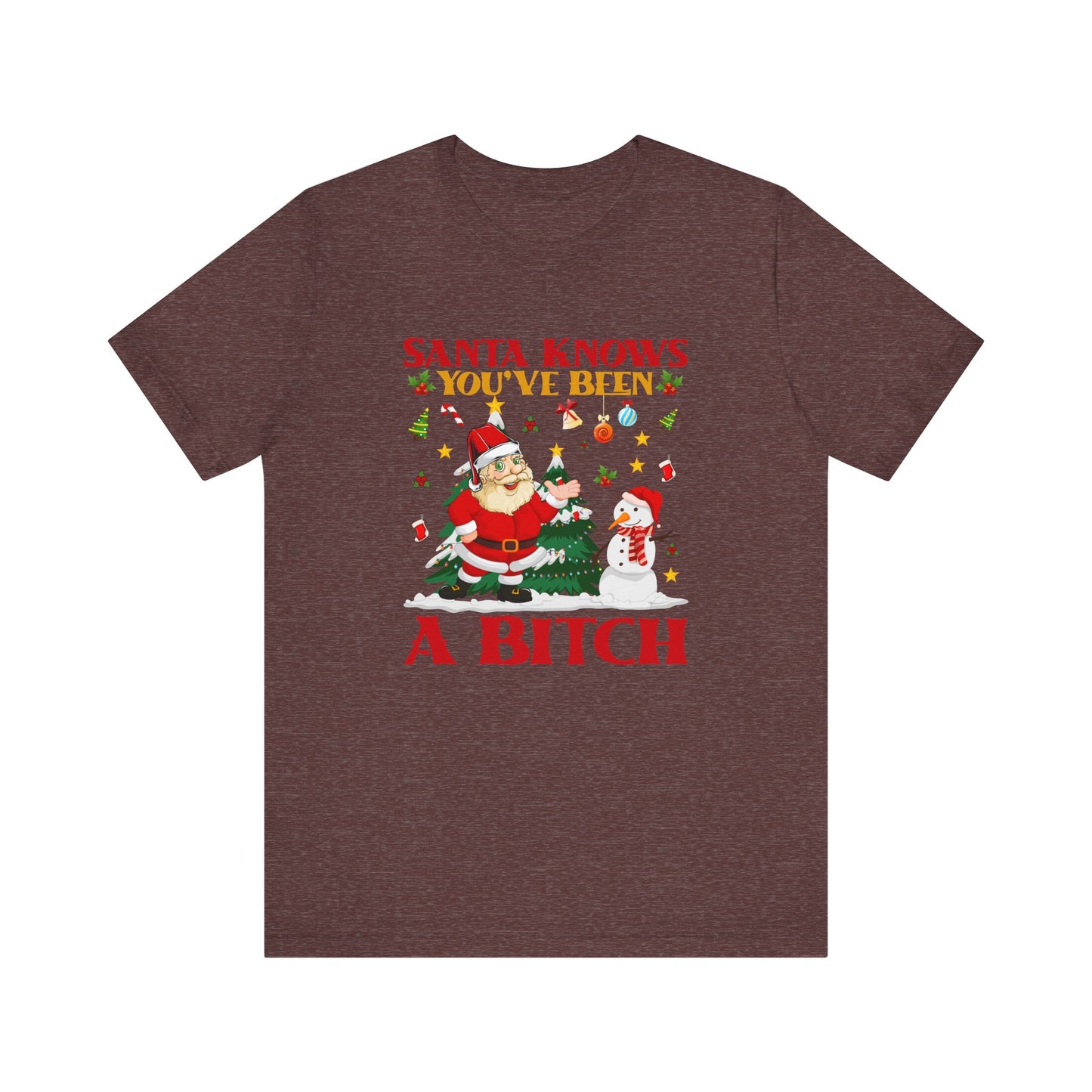 Santa Knows T-Shirt - Funny Christmas Humor Tee - Goateez Style