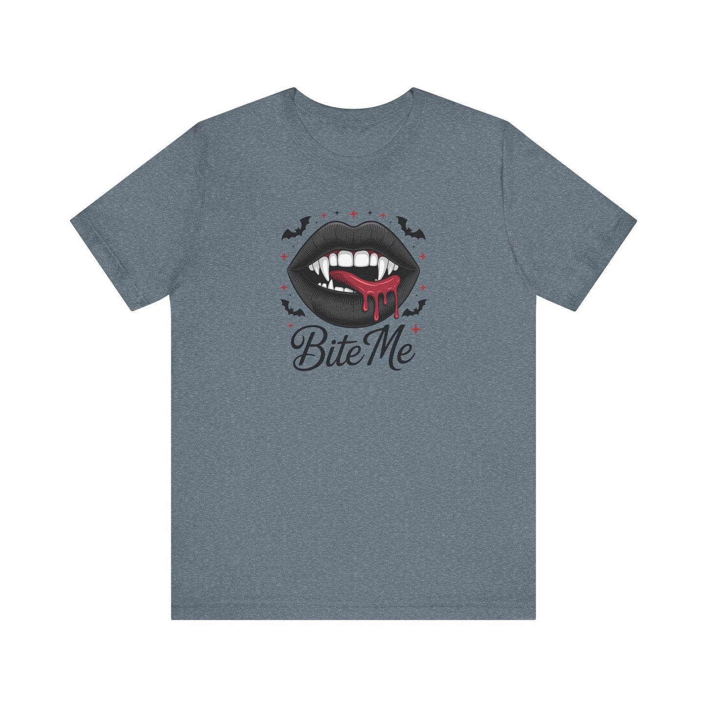 Vampire Bite Me Shirt - Gothic Lips Fang T-Shirt for Halloween