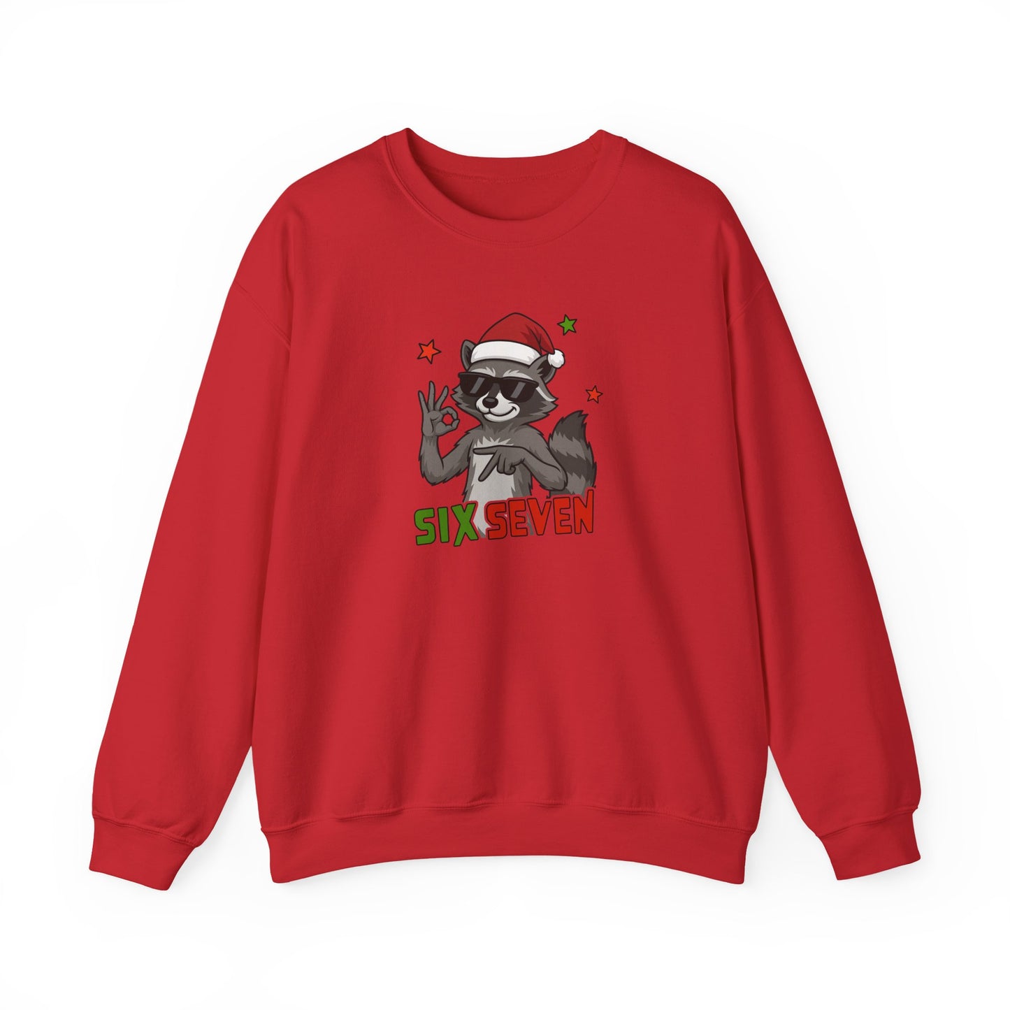 Raccoon Six Seven Sweatshirt - Funny Xmas Meme Tee