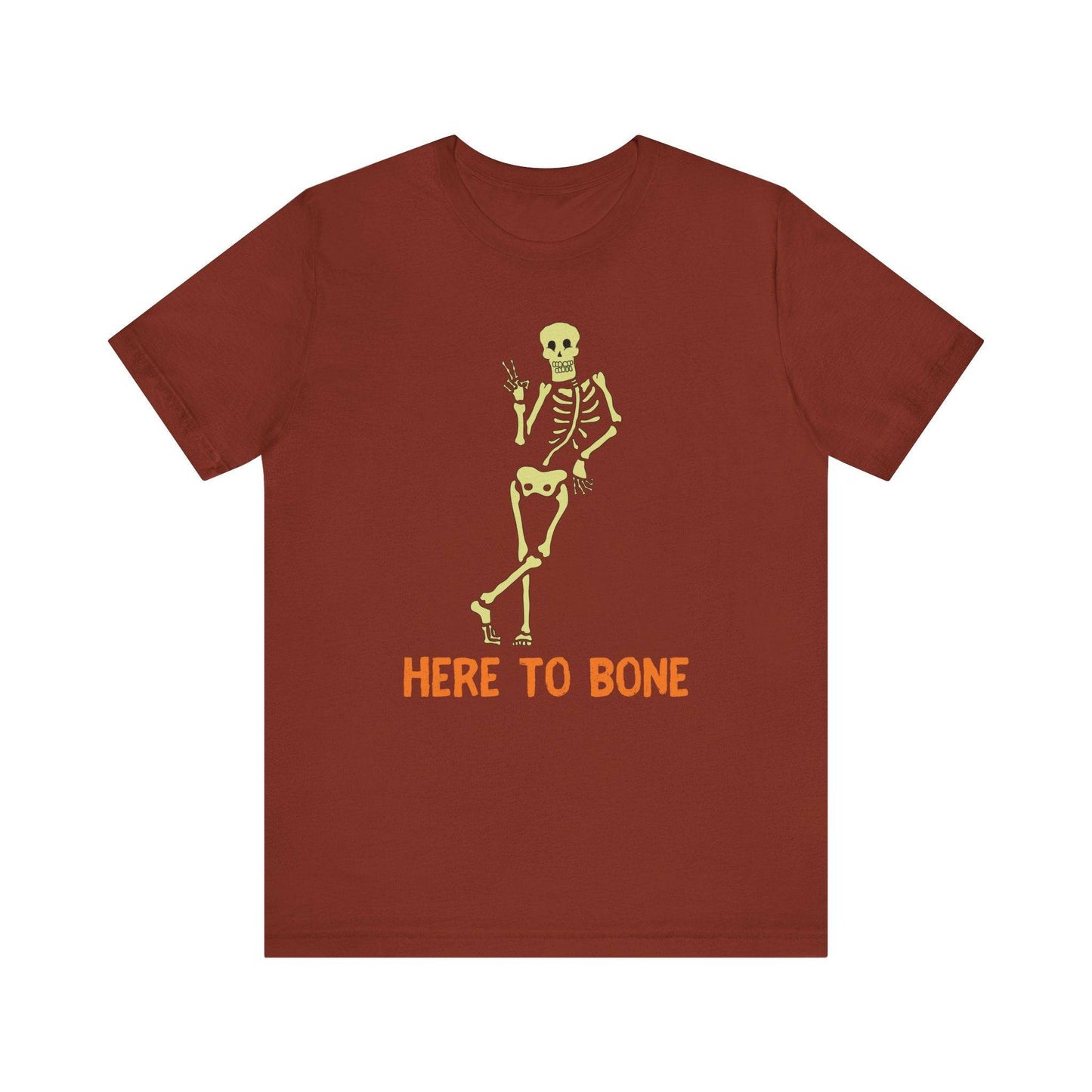 Here to Bone Funny Skeleton Adult Humor Shirt - Sexy Halloween Tee - Goateez Style