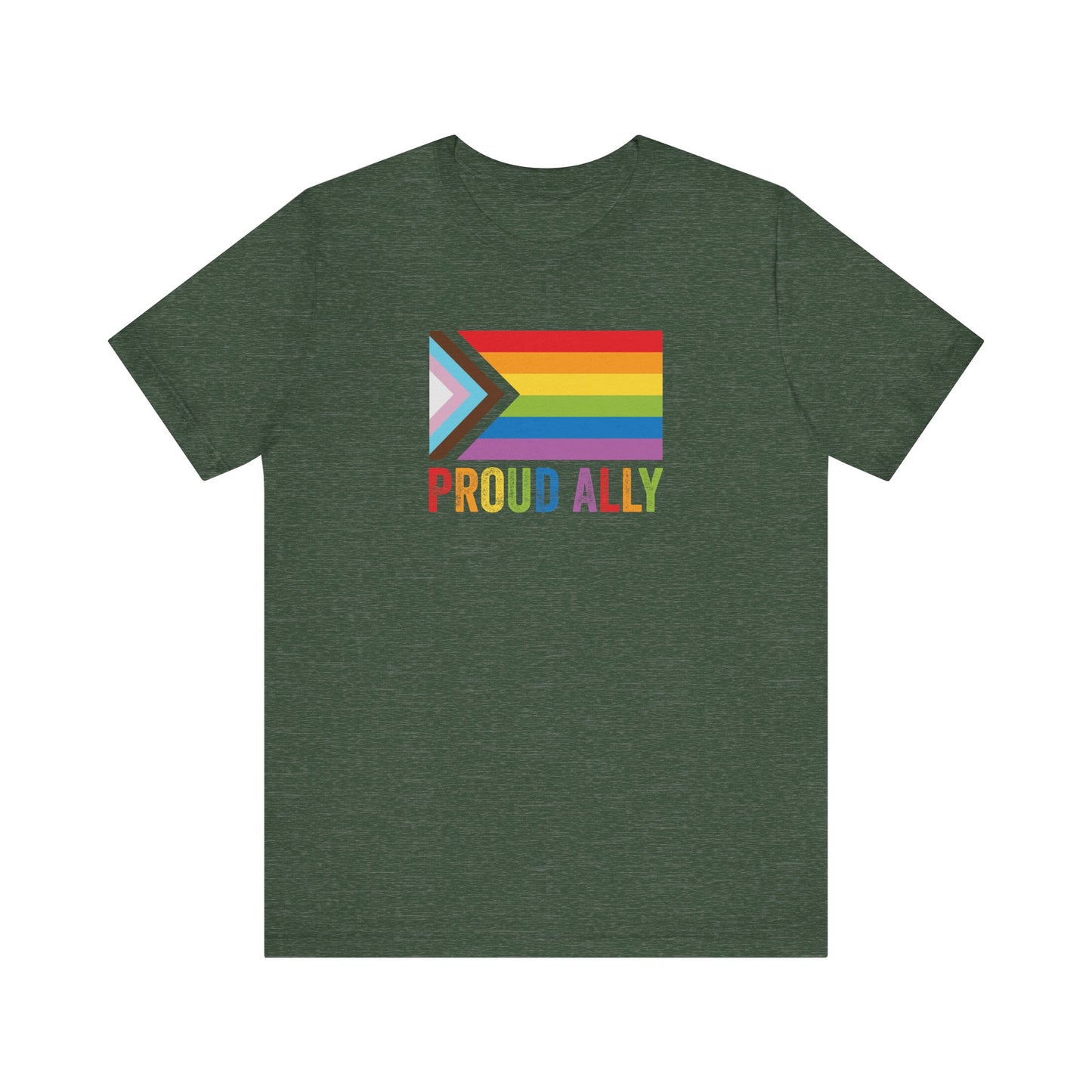 Proud Ally T-Shirt - LGBTQ Inclusive Rainbow Flag Tee