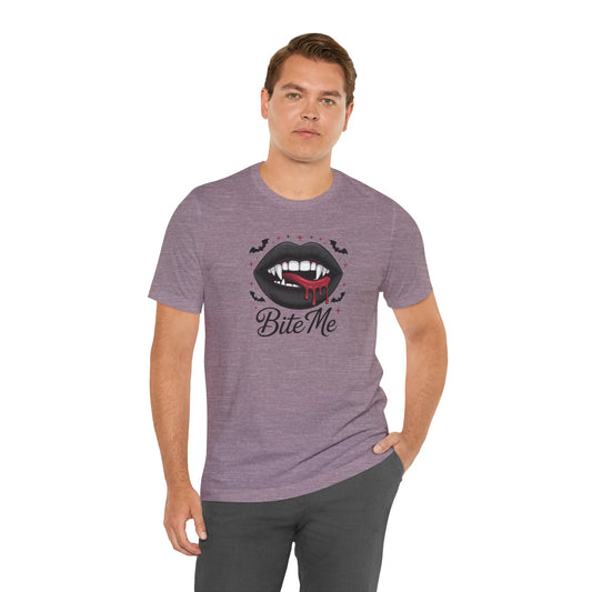 Vampire Bite Me Shirt - Gothic Lips Fang T-Shirt for Halloween