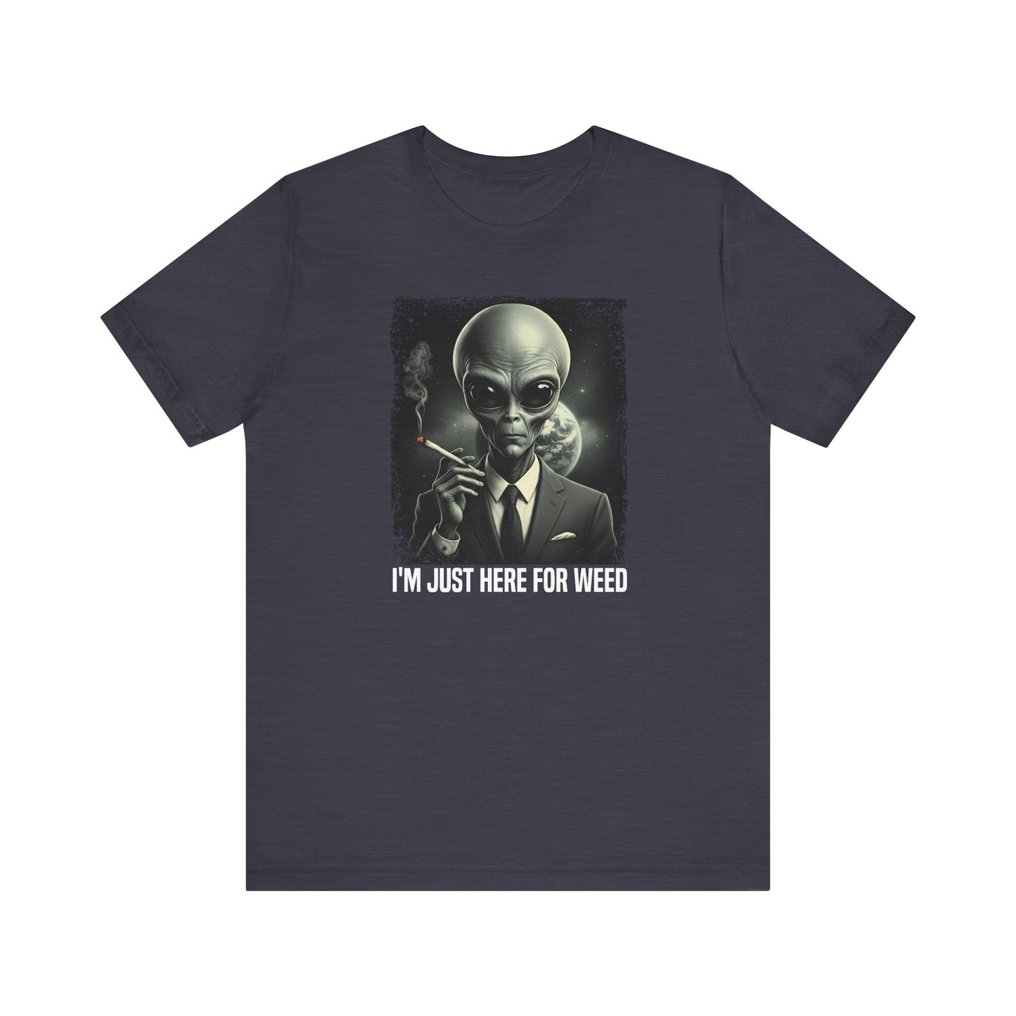 Alien Weed T-Shirt - Funny Extraterrestrial Smoking Graphic Tee - Goateez Style