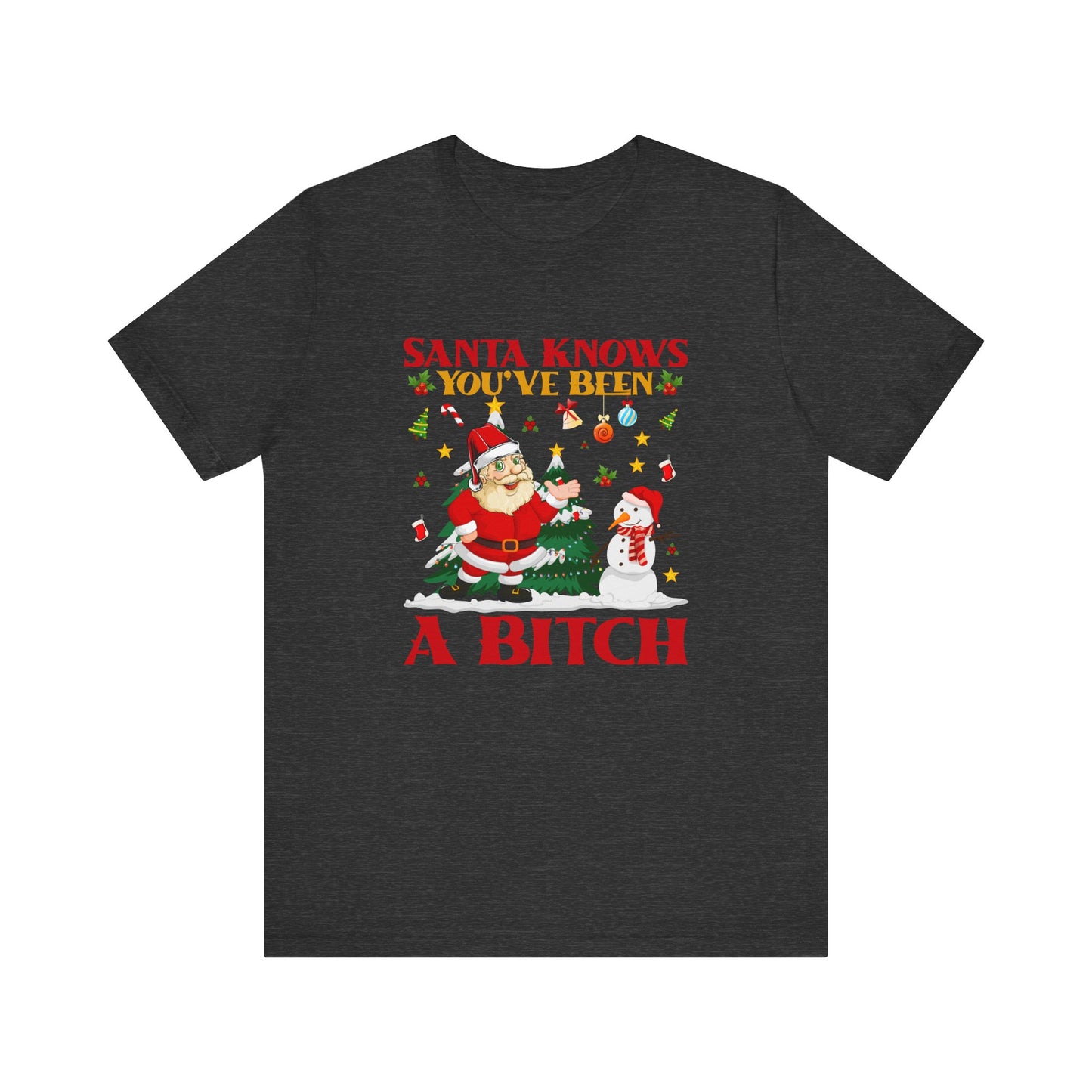 Santa Knows T-Shirt - Funny Christmas Humor Tee - Goateez Style