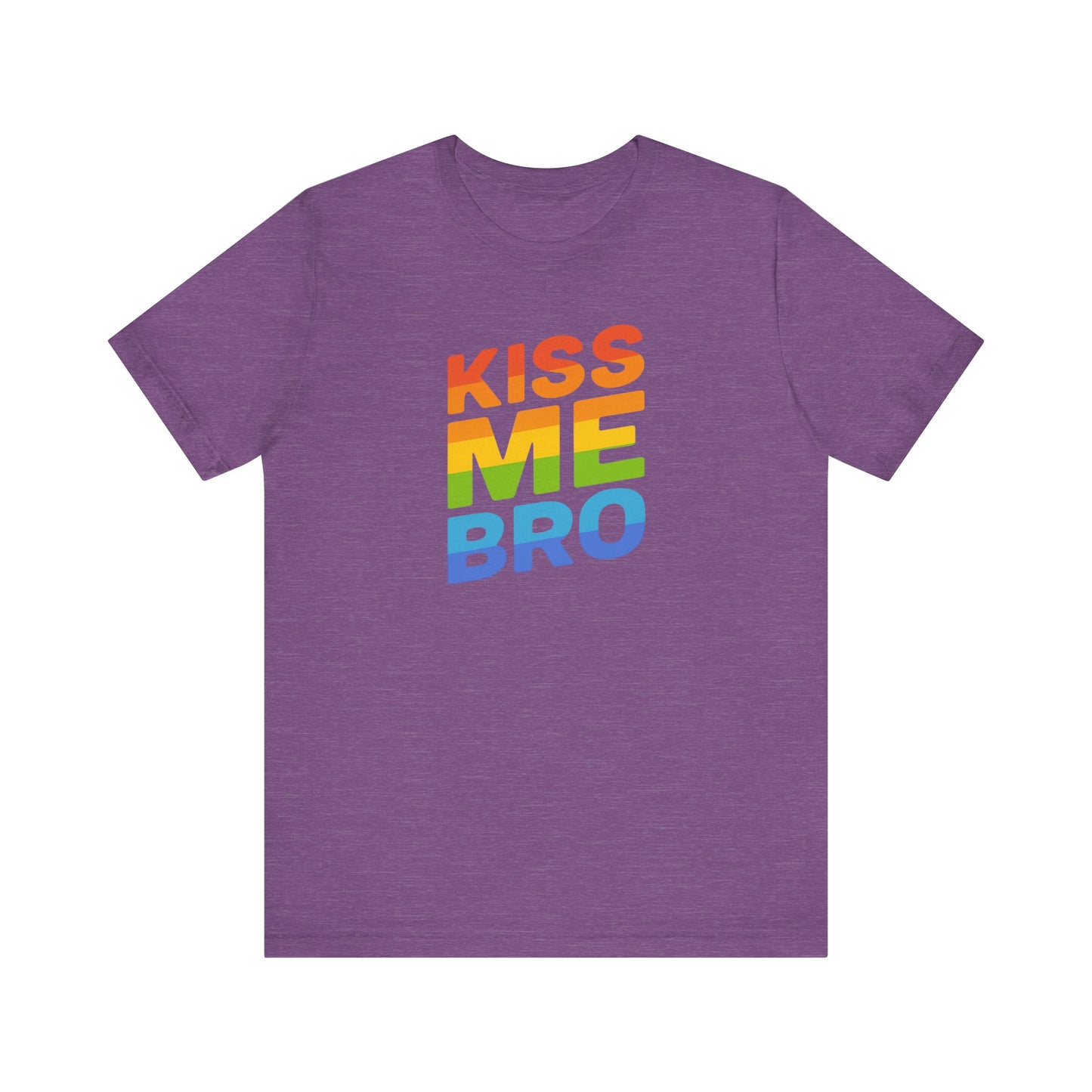Kiss Me Bro Shirt Funny Gay Pride LGBTQ Rainbow Tee